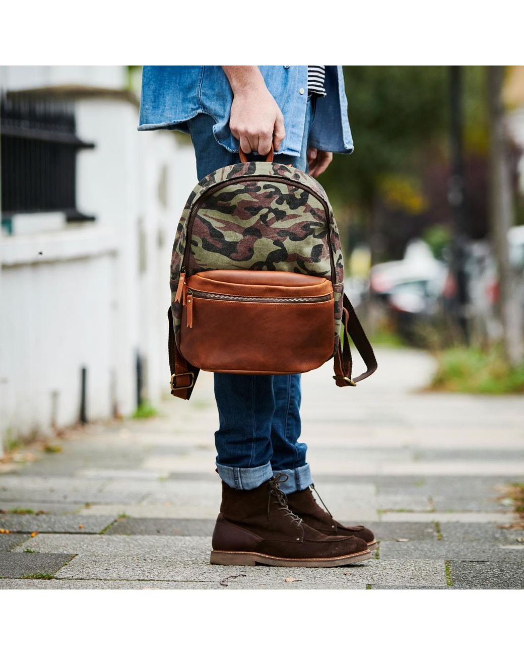 VIDA VIDA Brown Camo & Leather Backpack - Camo