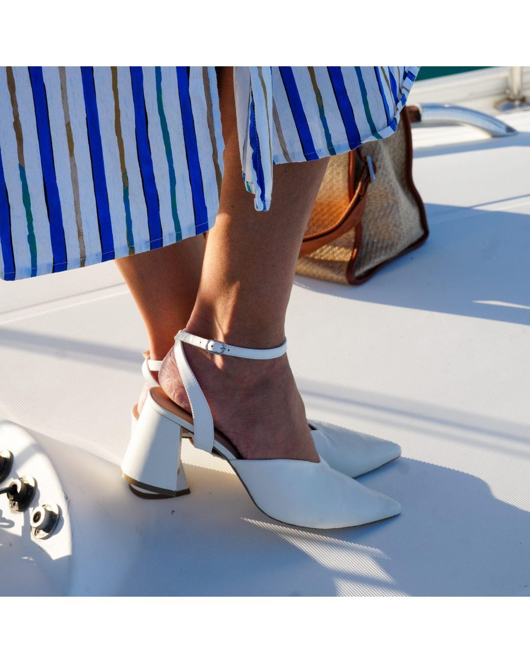 Alterre White V Mule + Marilyn Strap