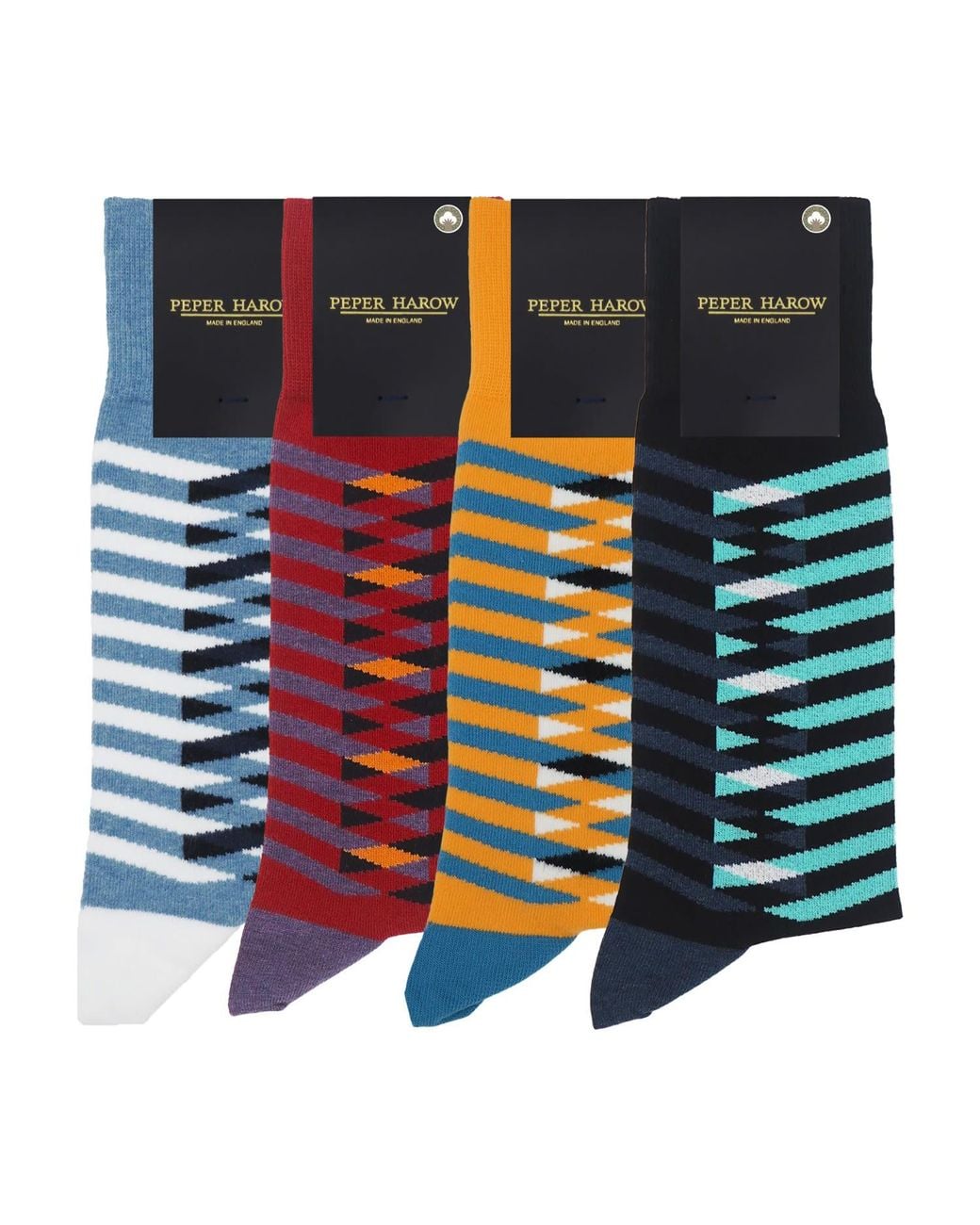 Peper Harow - Made in England Blue Symmetry Organic Socks – Bundle for men