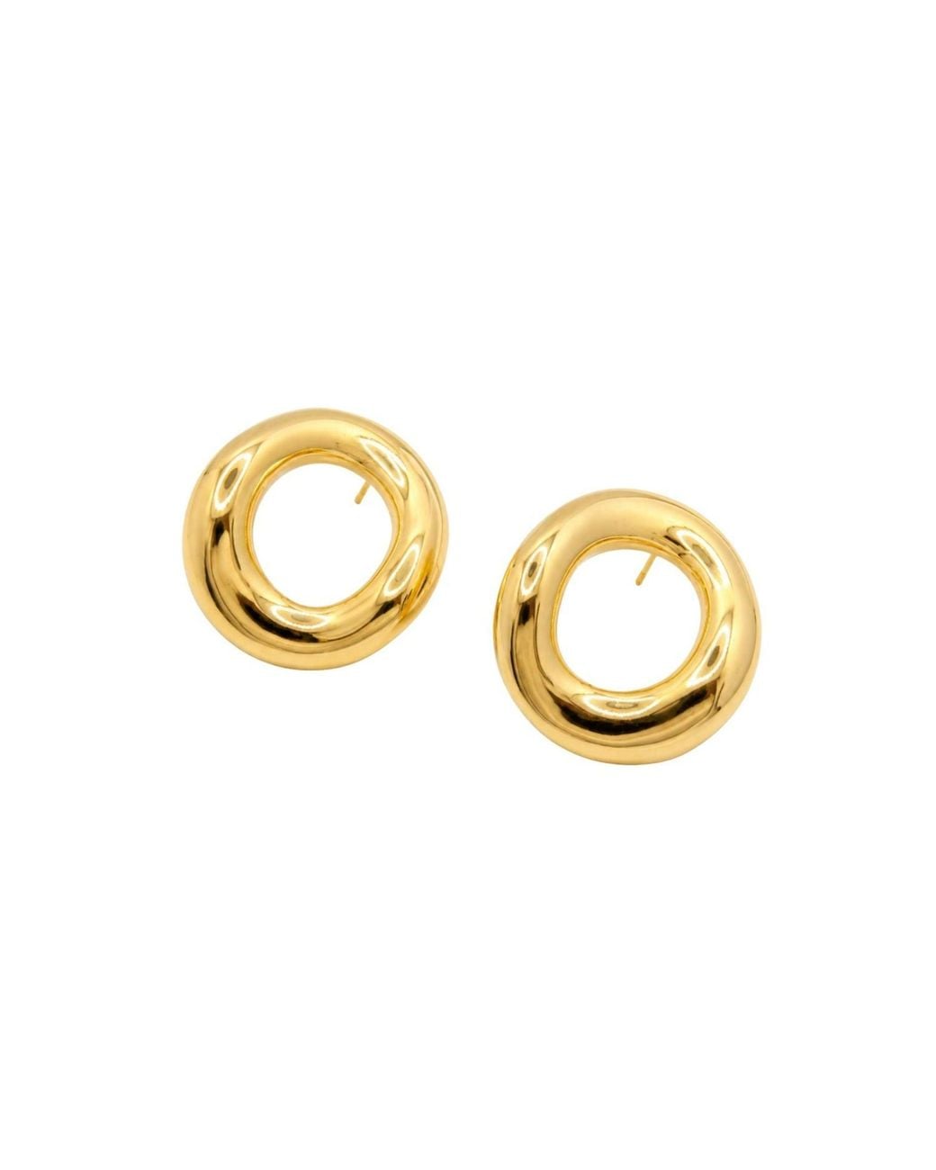 Uchi and Soto Metallic Enso Open Circle Oversized Stud Earrings