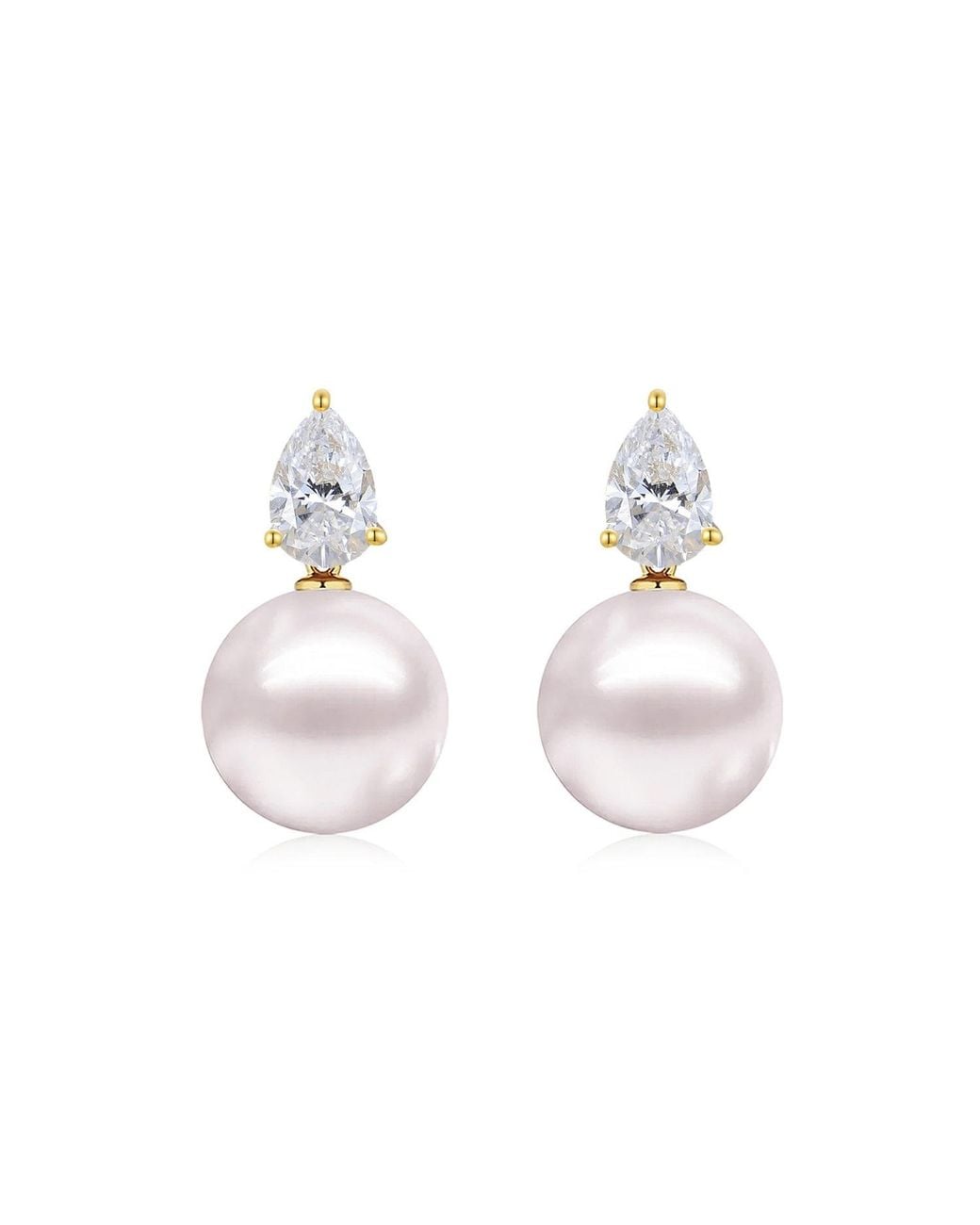 Kai Fine Jewelry Metallic Solid Lab Grown Diamond & Cultured Round Pearl Venus Tears Convertible Drop Earrings