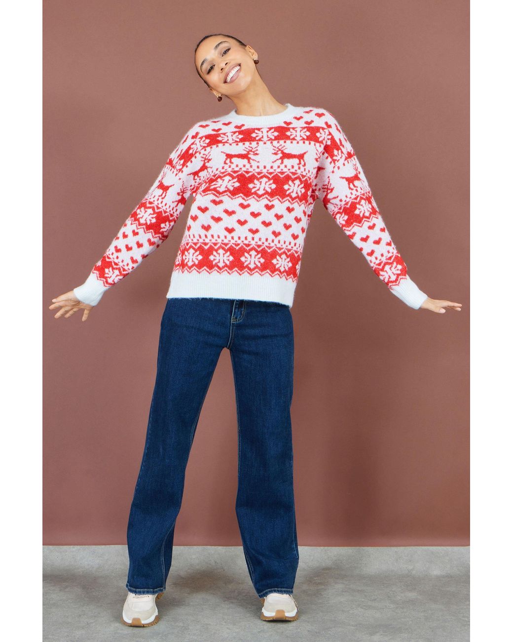Yumi' Red Heart Fairisle Christmas Jumper