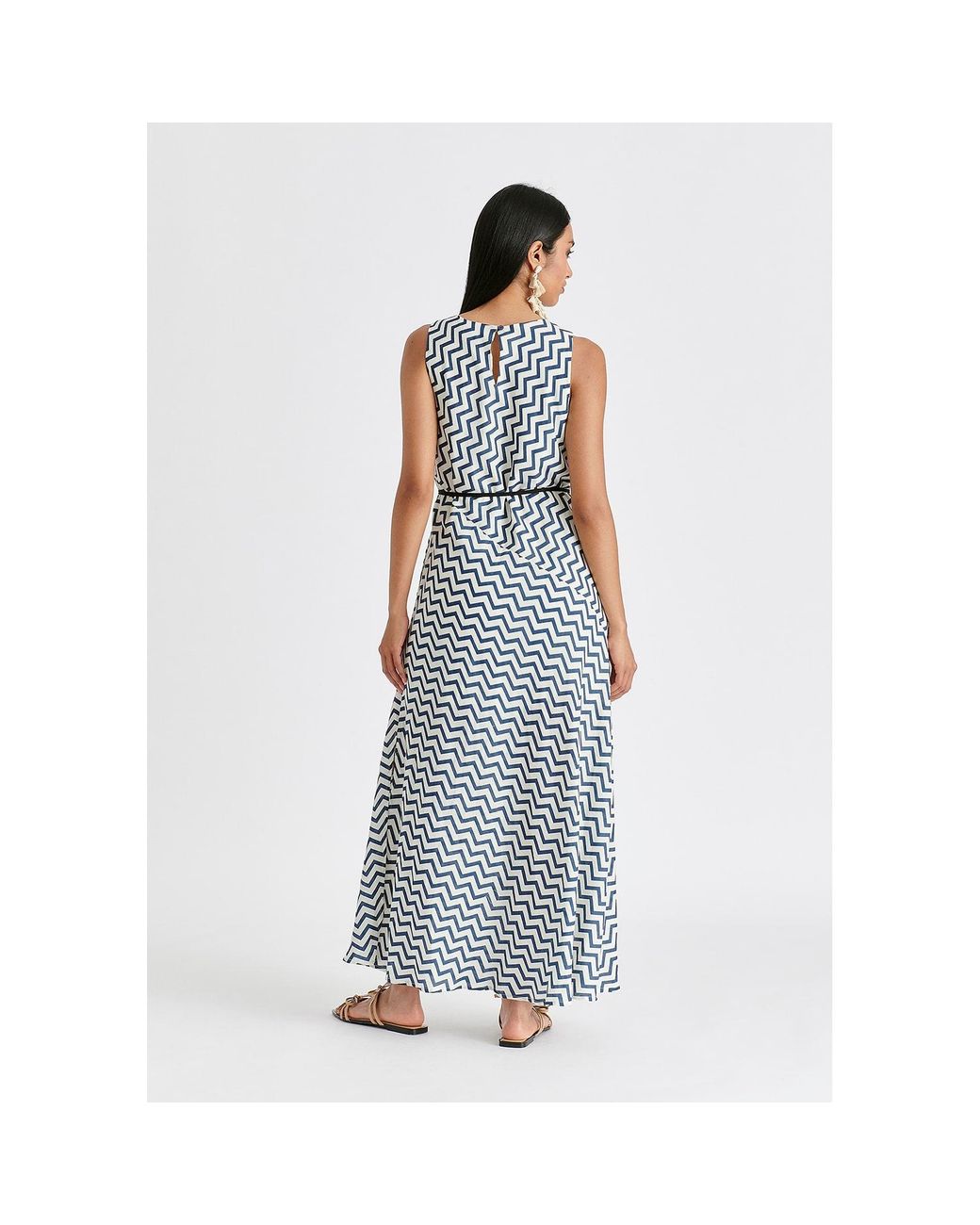 Paisie Blue A-Line Midaxi Dress