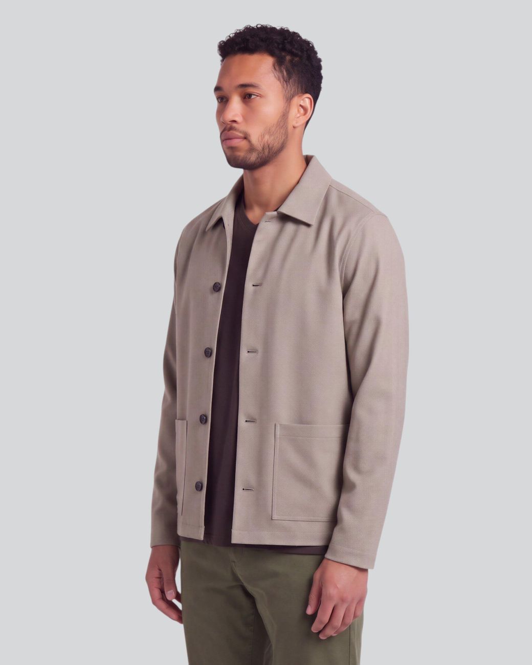 Lords of Harlech Gray Chaston Ash Wool Chore Jacket for men