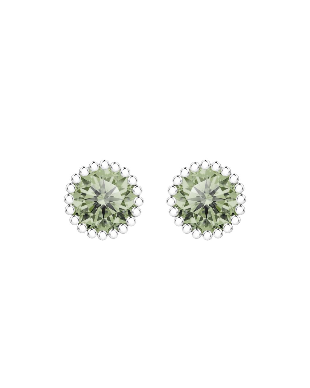 Arte Madrid Green Cruz Bezel-Set Round Stud Earrings