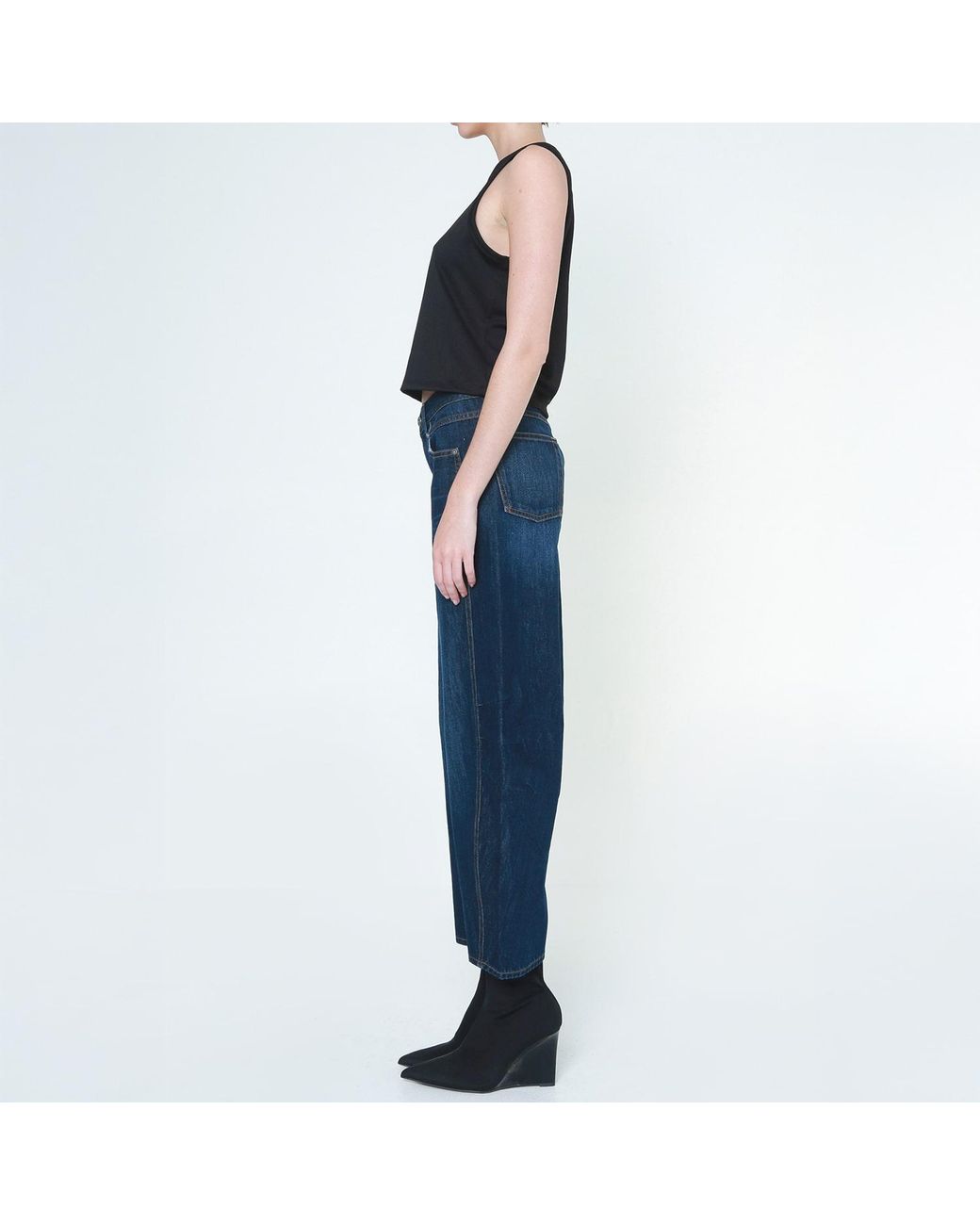 NOEND Blue Ava Flutter Slung Fit Jeans