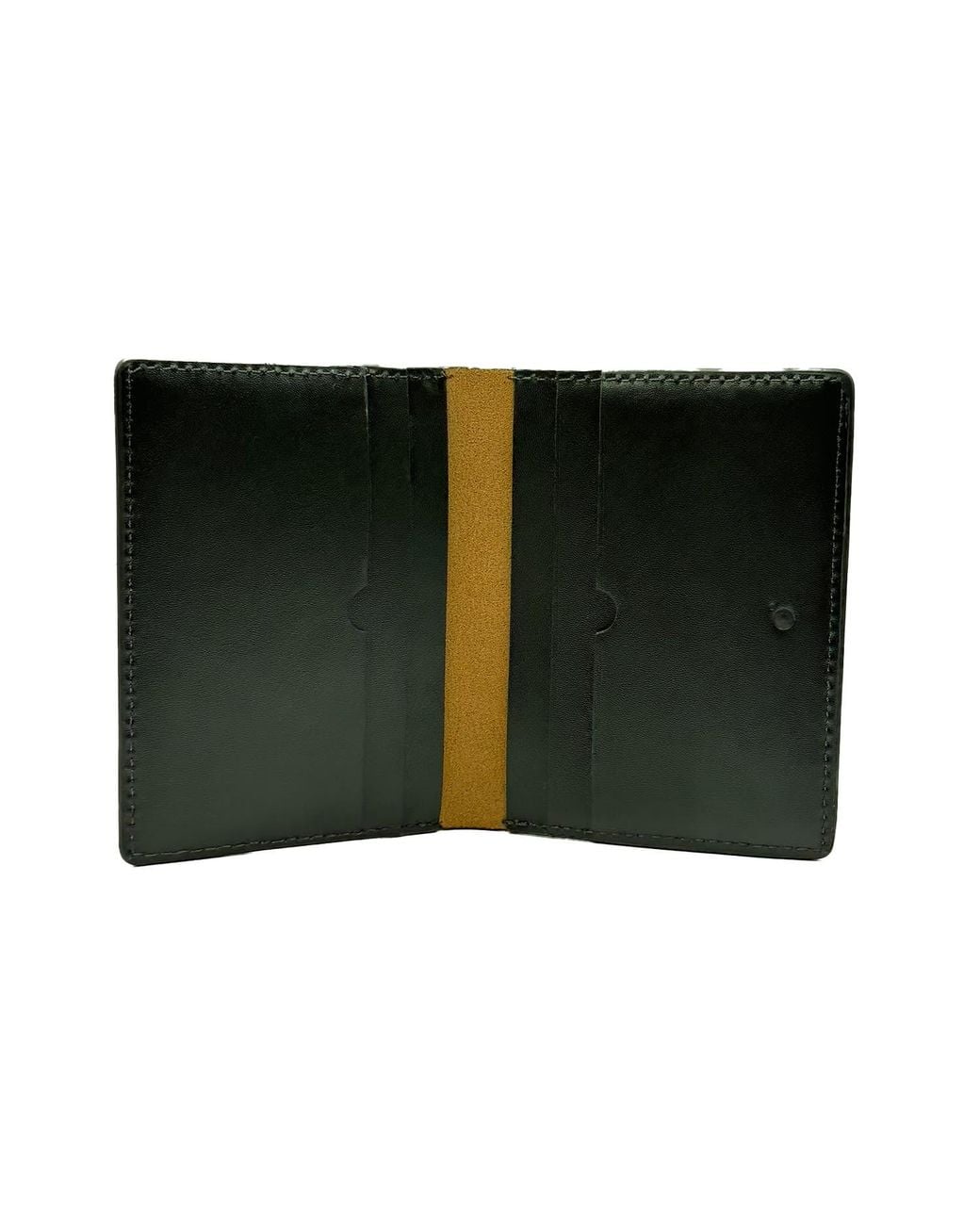 godi. Green Handmade Leather Id Wallet for men