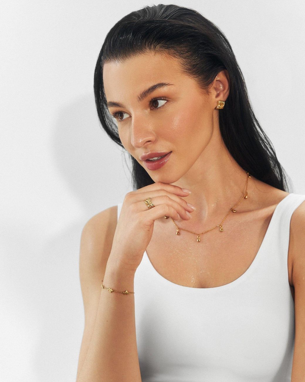 Elk & Bloom Natural Dream Drop Chunky Teardrop 14K Choker Necklace