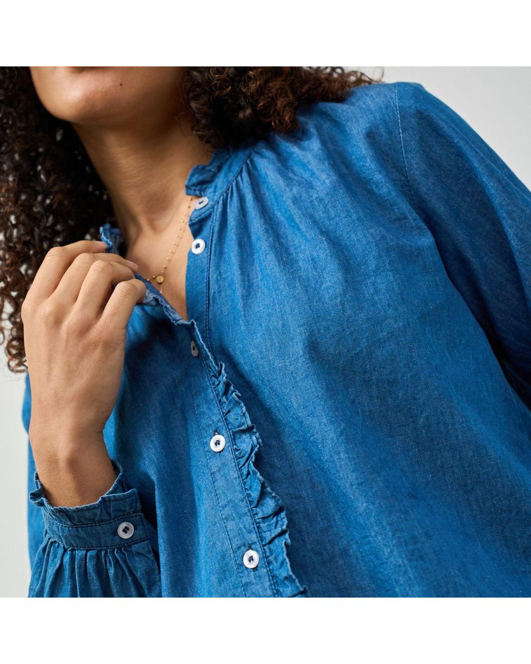 Luella Fashion Blue Brora Denim Blouse