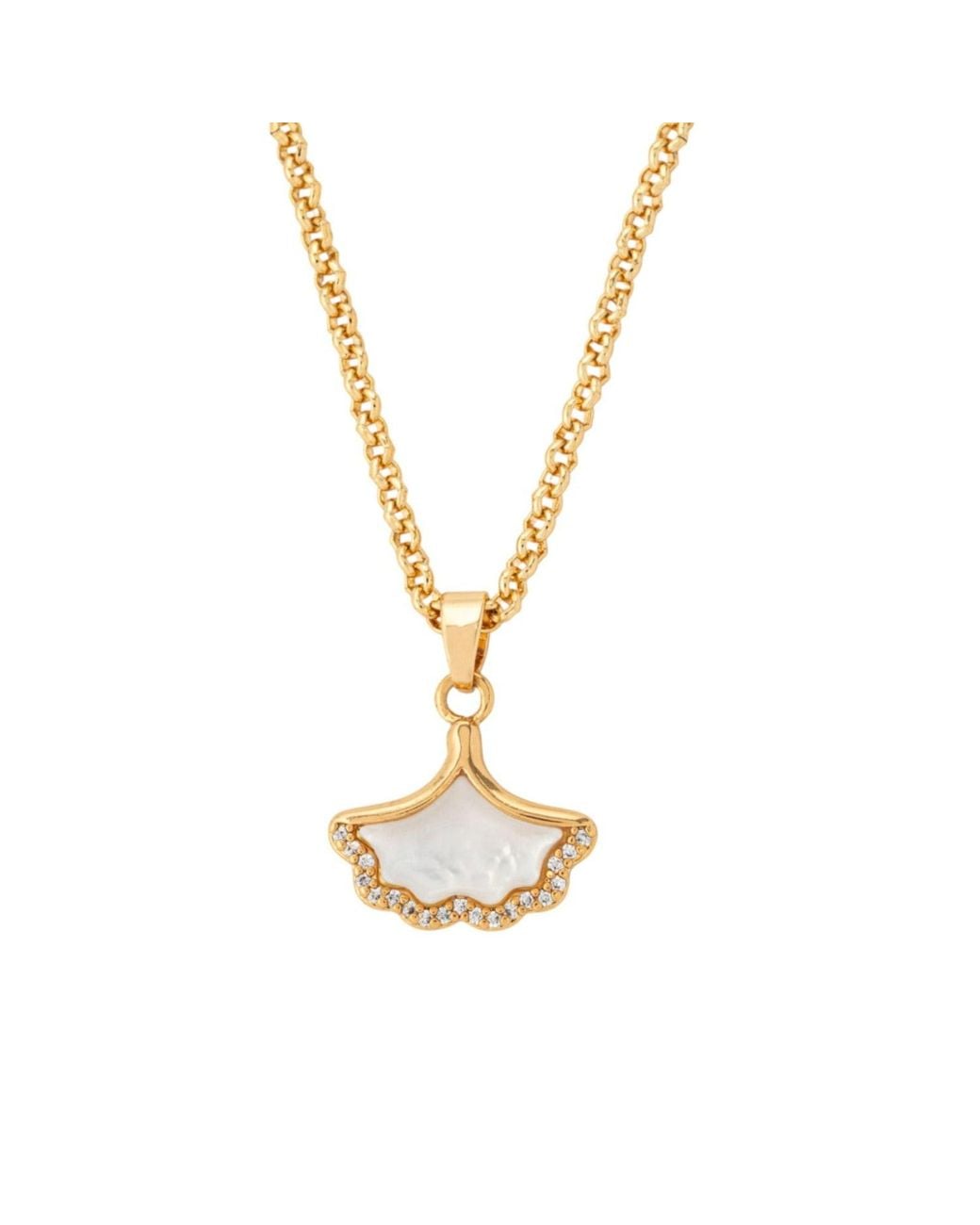 Uchi and Soto Metallic Gingko Pendant Necklace