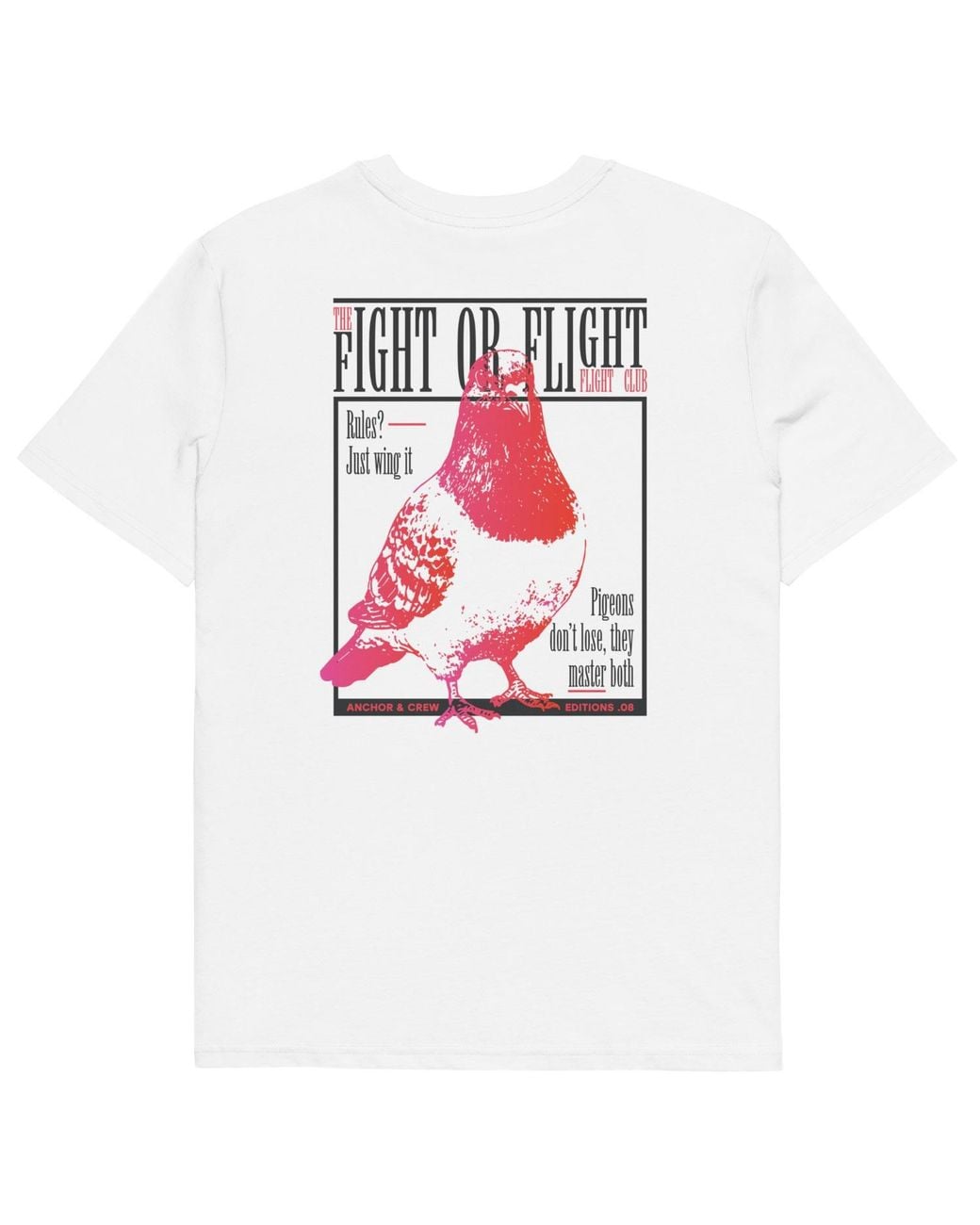 Anchor and Crew White Eight Fight Or Flight Club Editions Organic Cotton T-Shirt for men