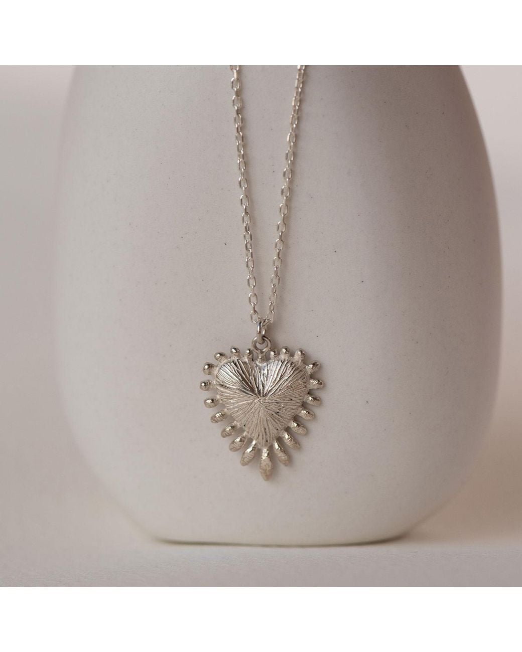 Zoe & Morgan Metallic Heart Rays Necklace