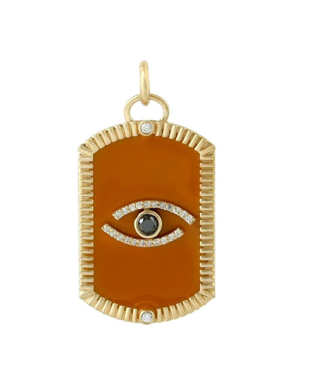 Artisan Metallic 18K Enamel & Diamond Evil Eye Pendant