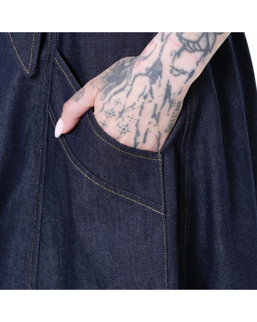 Metamorph Blue Avant-Garde Denim Pinafore Dress