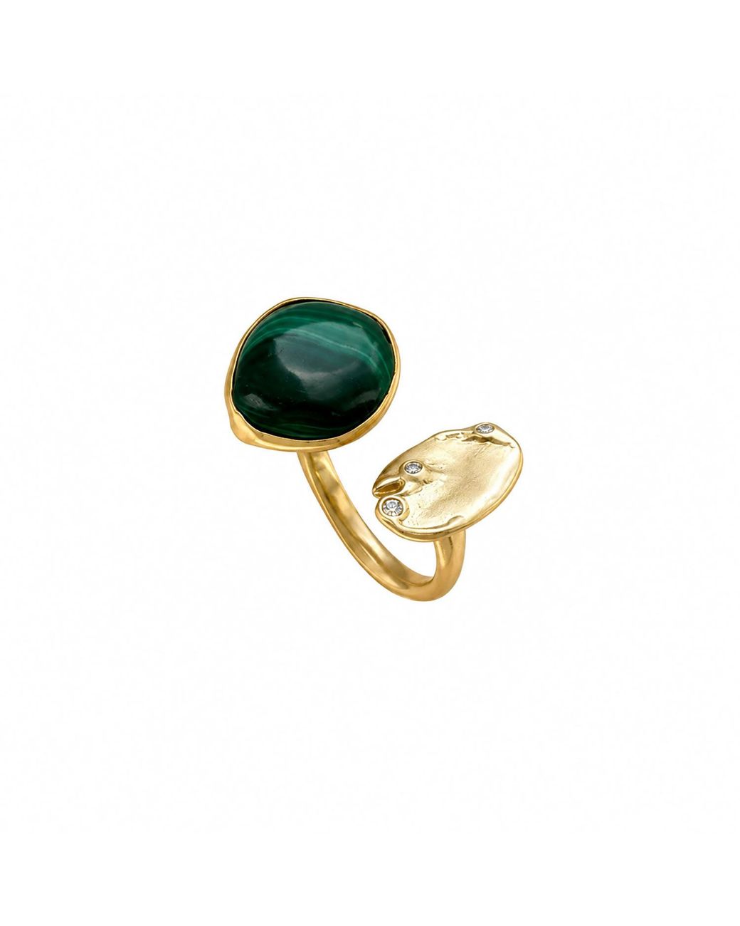 Rare Matters Jewelry Green Smooth Malachite Statement Ring