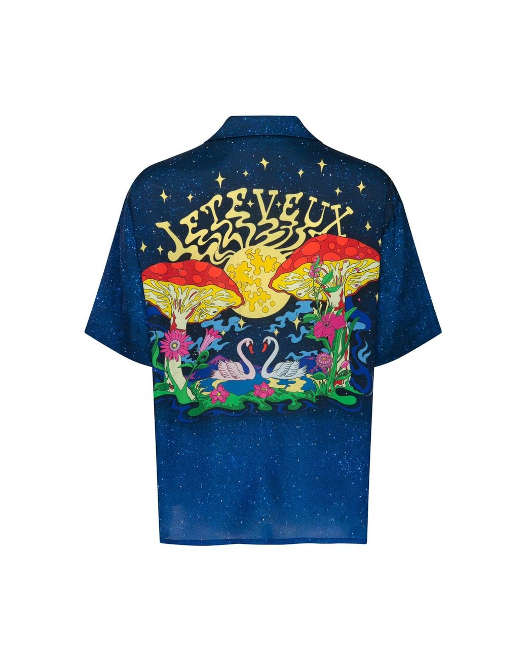 Je Te Veux Blue Mushroom Garden Printed Cosmic Mind Shirt for men
