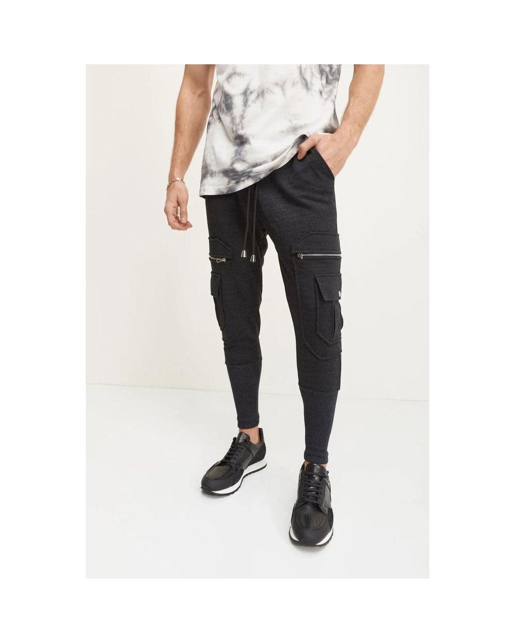 Ron Tomson Black Destination Jogger Pants for men