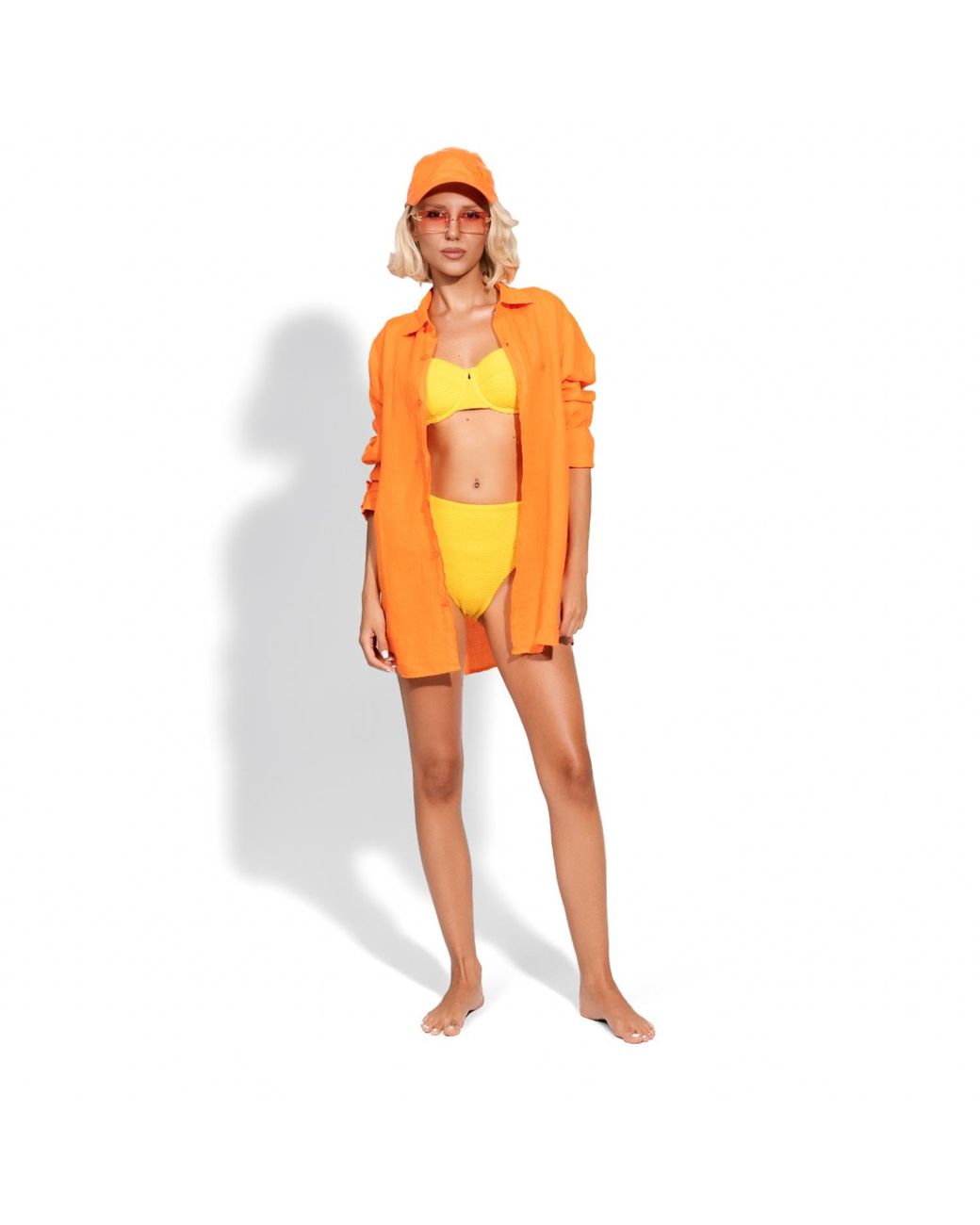 Maison Tangerine Yellow Capri Lemon Crinkle Bikini