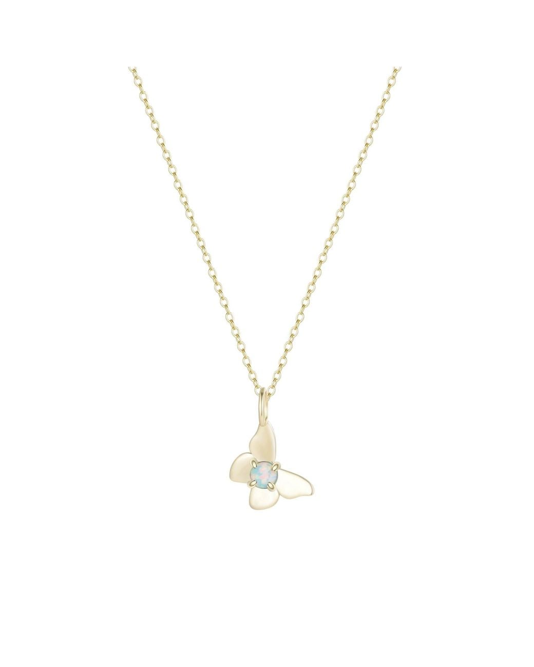 KAMARIA Metallic Opal Butterfly Charm Necklace