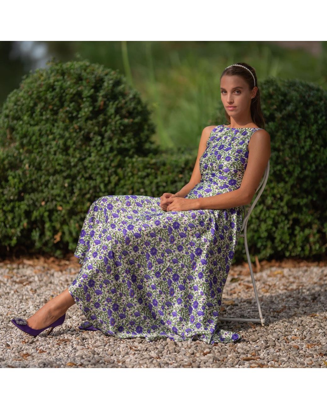 Sofia Tsereteli Blue Botanica Evening Dress