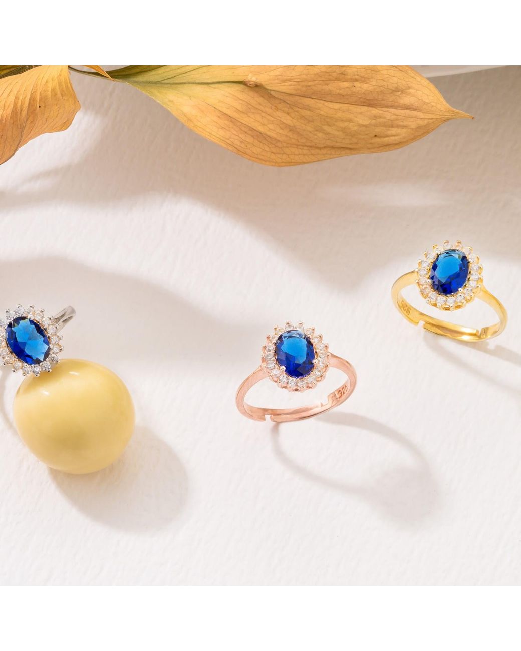 BY EDA DOGAN Blue Diana Sapphire Adjustable Ring