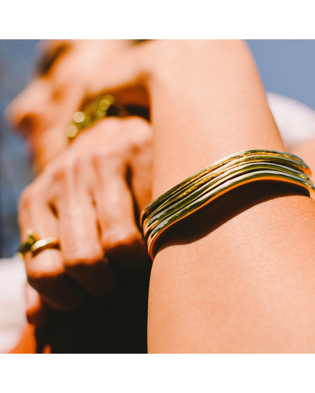 Lala Salama Metallic Imani Square Bangle
