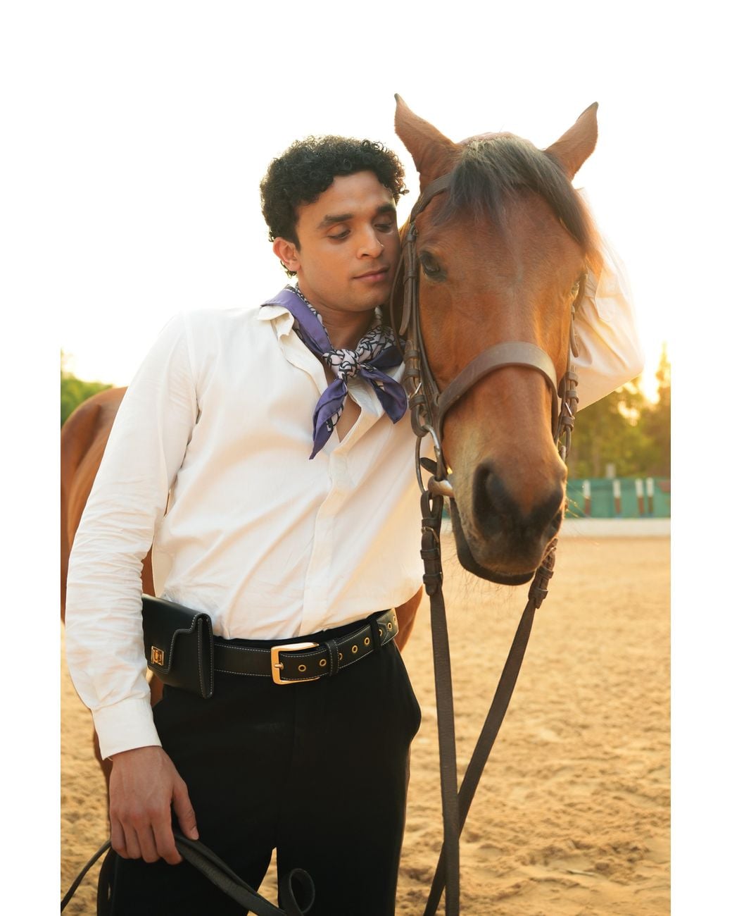 Neightiv Black Horse Bits Small Silk Scarf- Bits