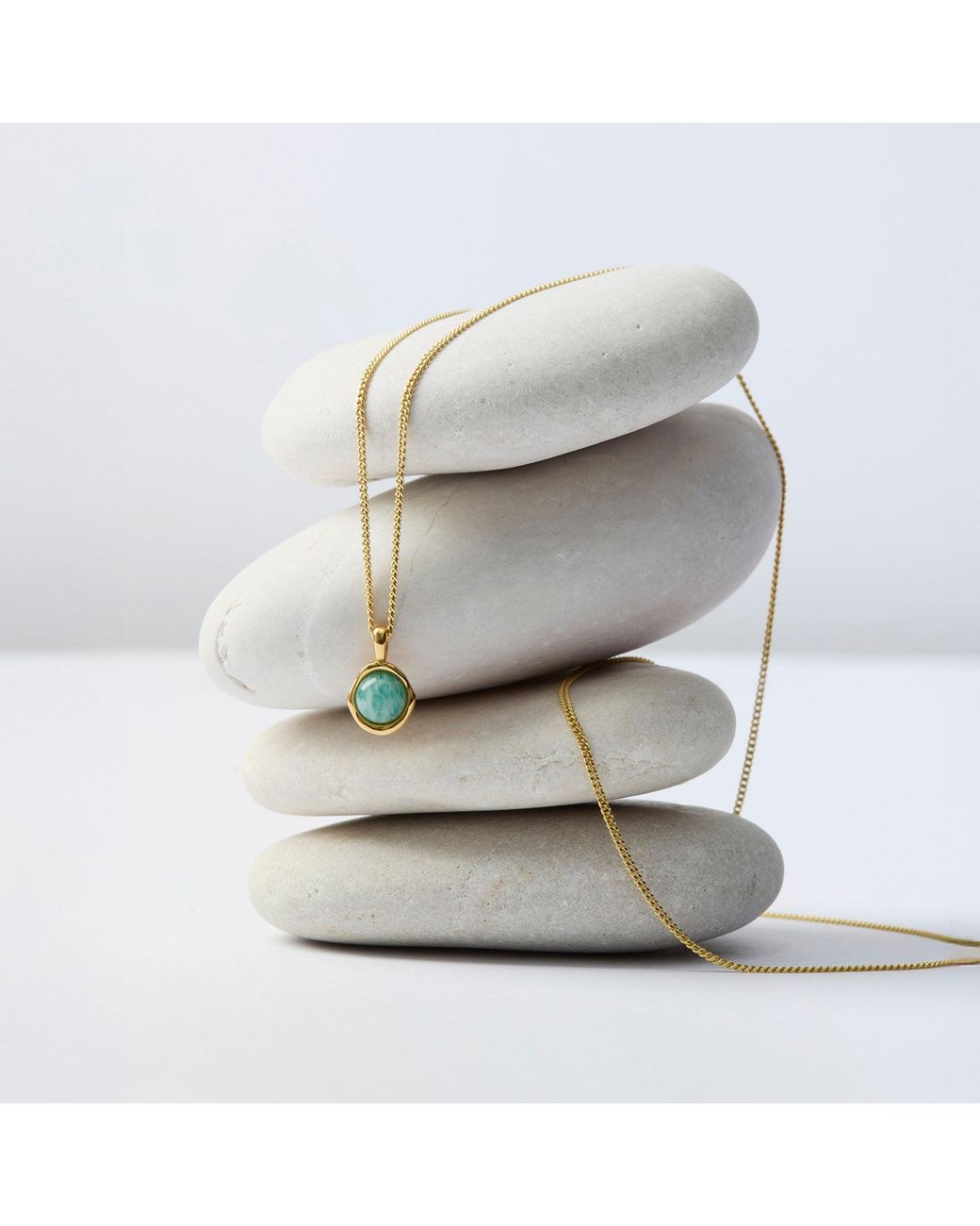 Muru Metallic Tiny Amazonite Necklace For Balance