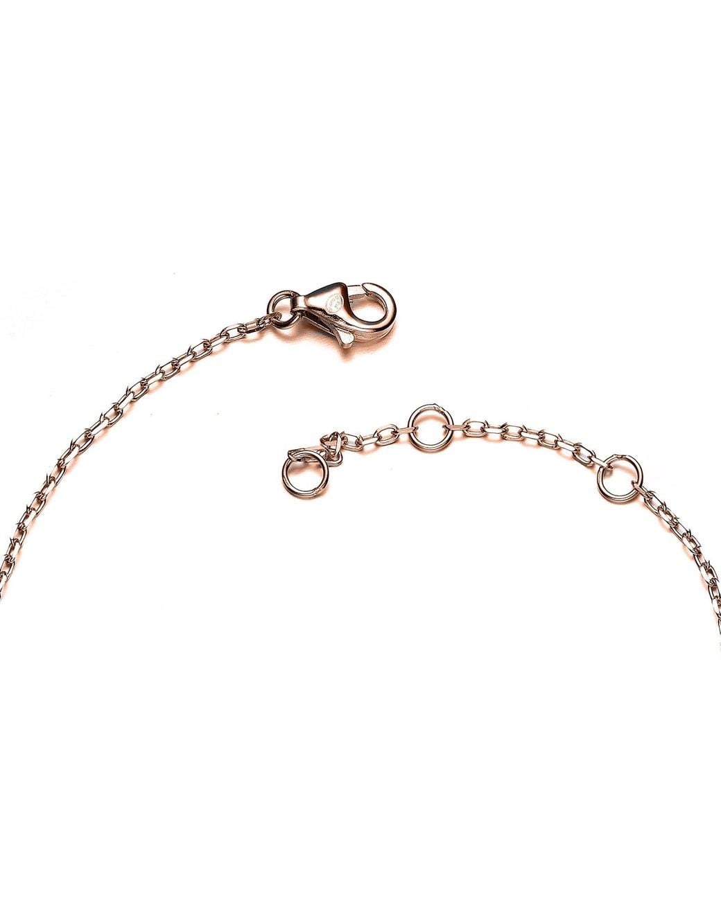 Genevive Jewelry Metallic Rose Sterling Rose Plated With Clear Cubic Zirconia Bracelet