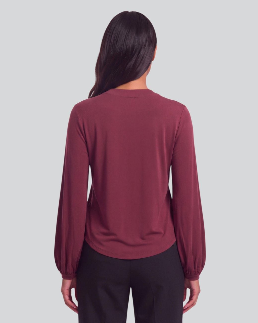 Lords of Harlech Red Val Port Lyocell Stretch V-Neck Top