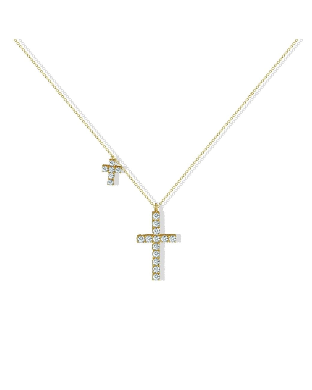 Argento Vivo Metallic The Cz Double Cross Pendant