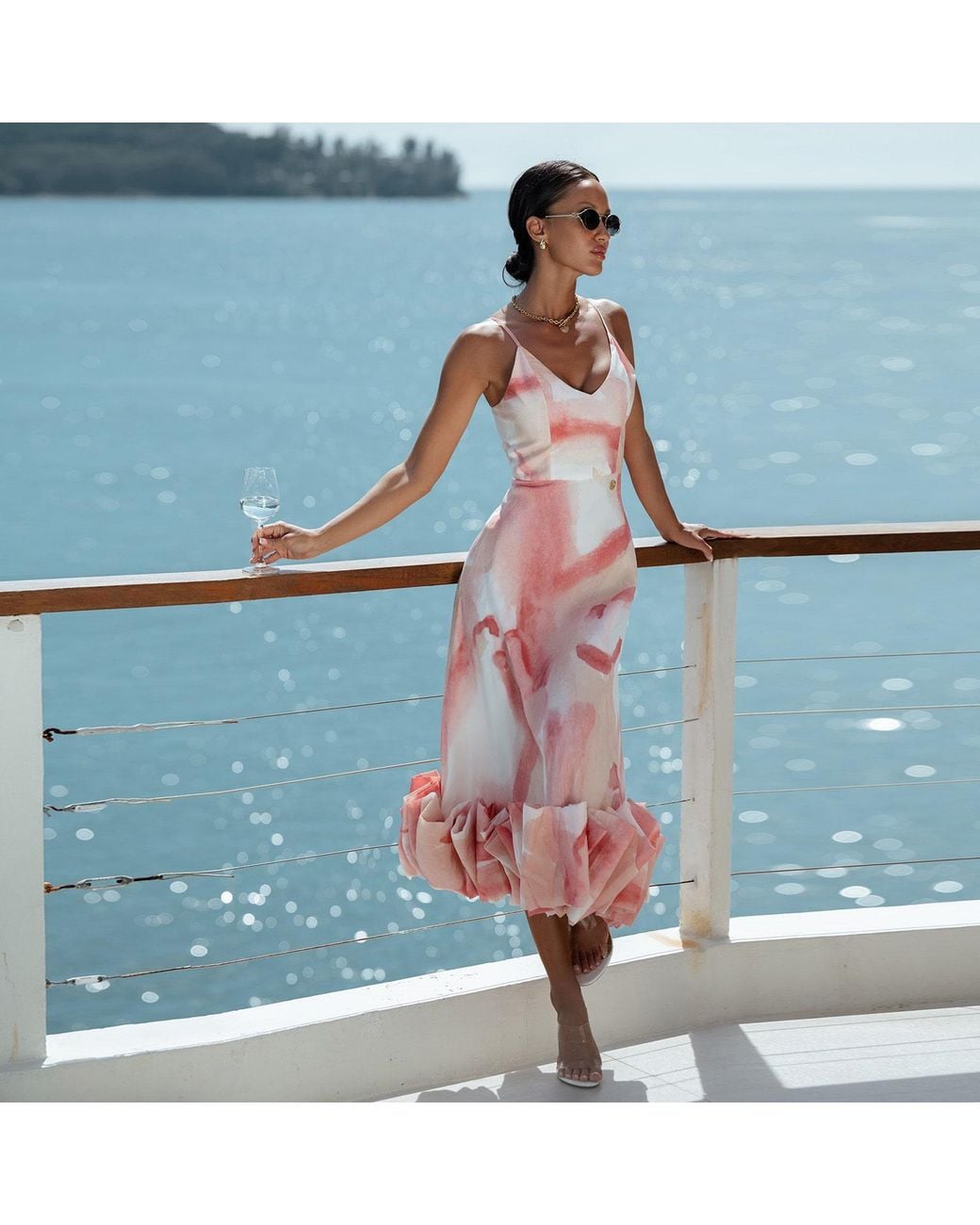 Ak Royalty Resortwear Pink Florence Dress Peach Cloud