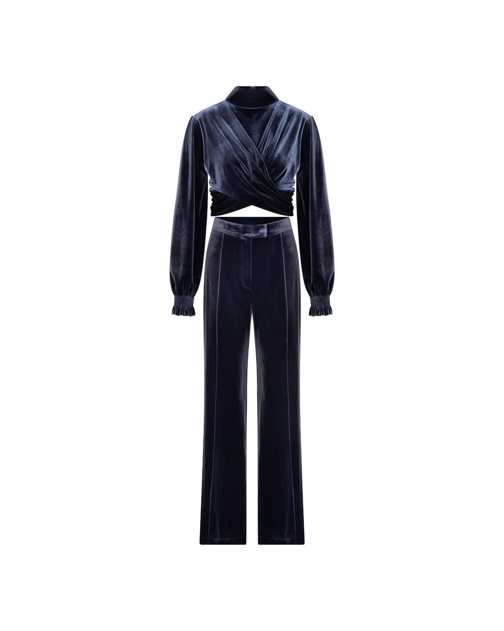 NAZLI CEREN Blue Orvell Blouse
