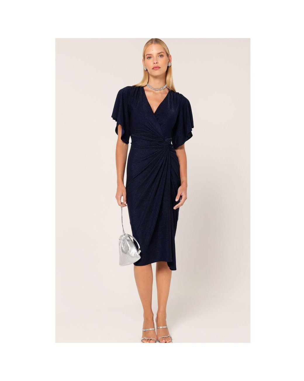 SACHA DRAKE Blue The Emporium Lurex Stretch Jersey Dress