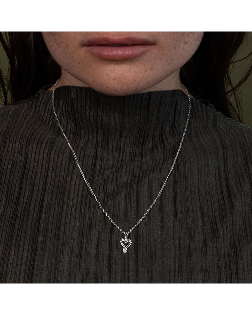 Zoe & Morgan Metallic Mini Heart Necklace