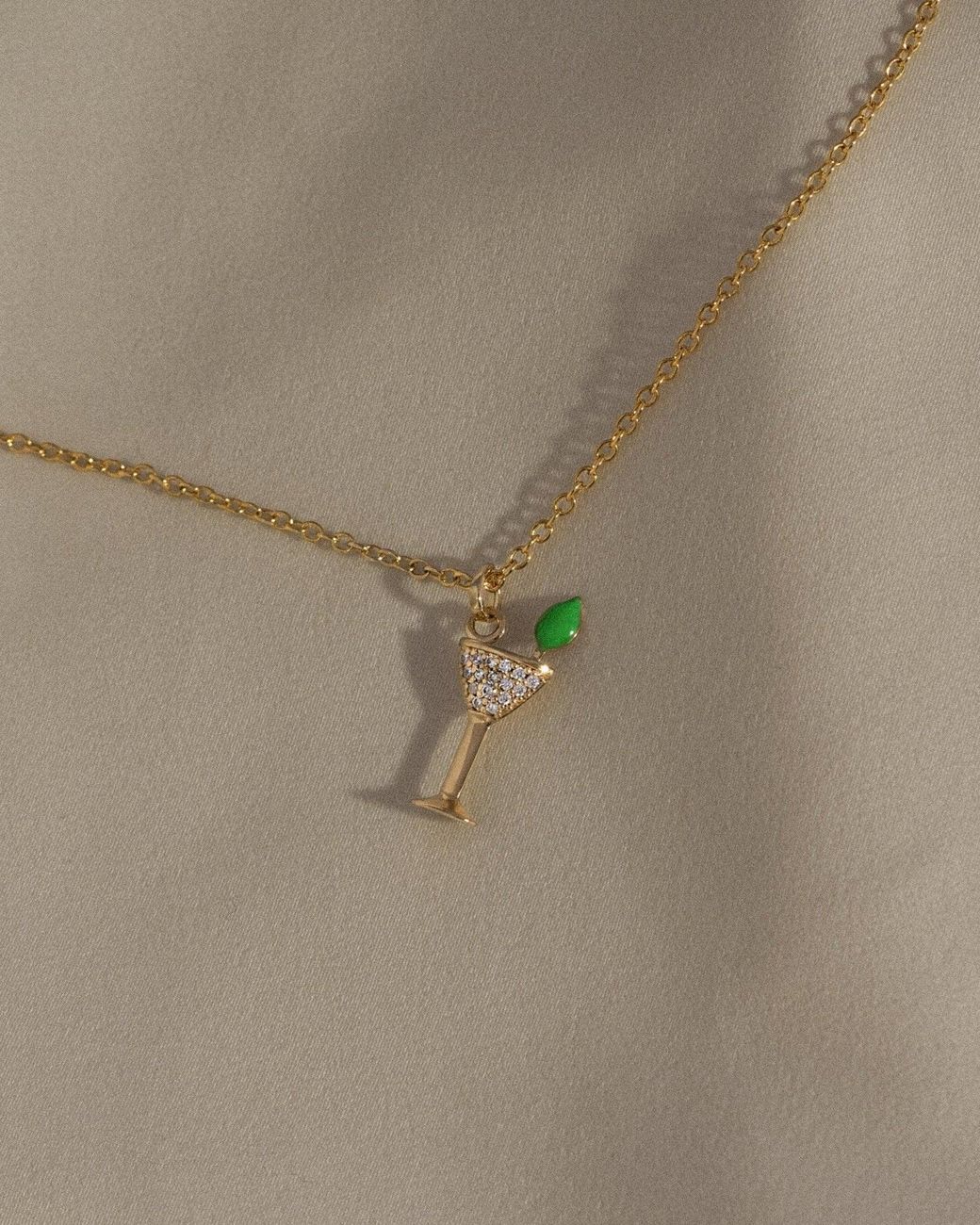 Diamonbliss Metallic Marilyn Monroe Martini Glass Necklace