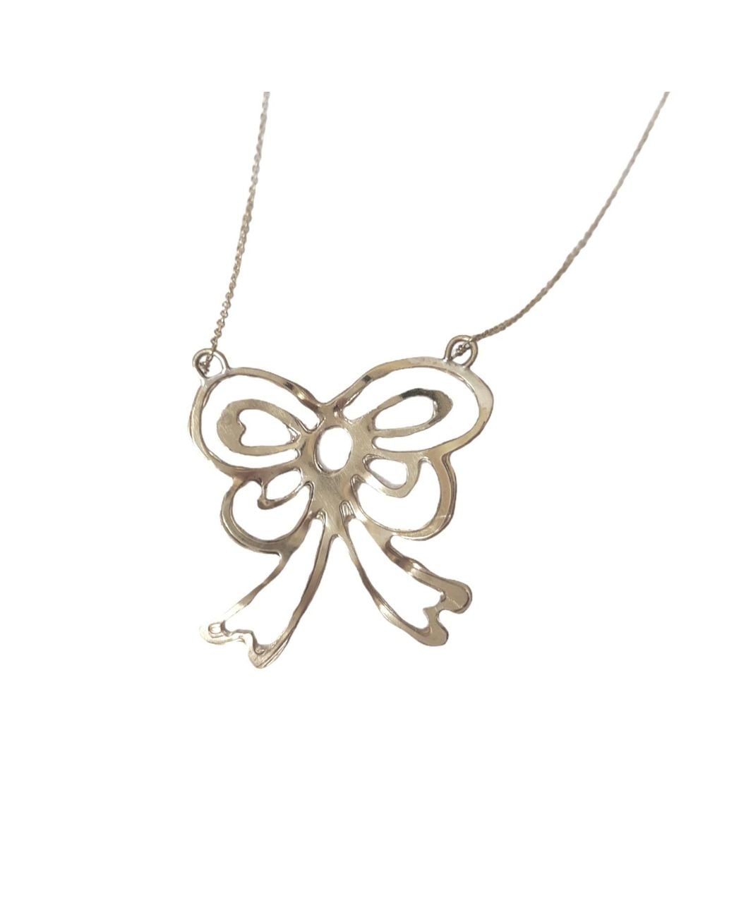 Lily Flo Jewellery Metallic Large Bow Necklace