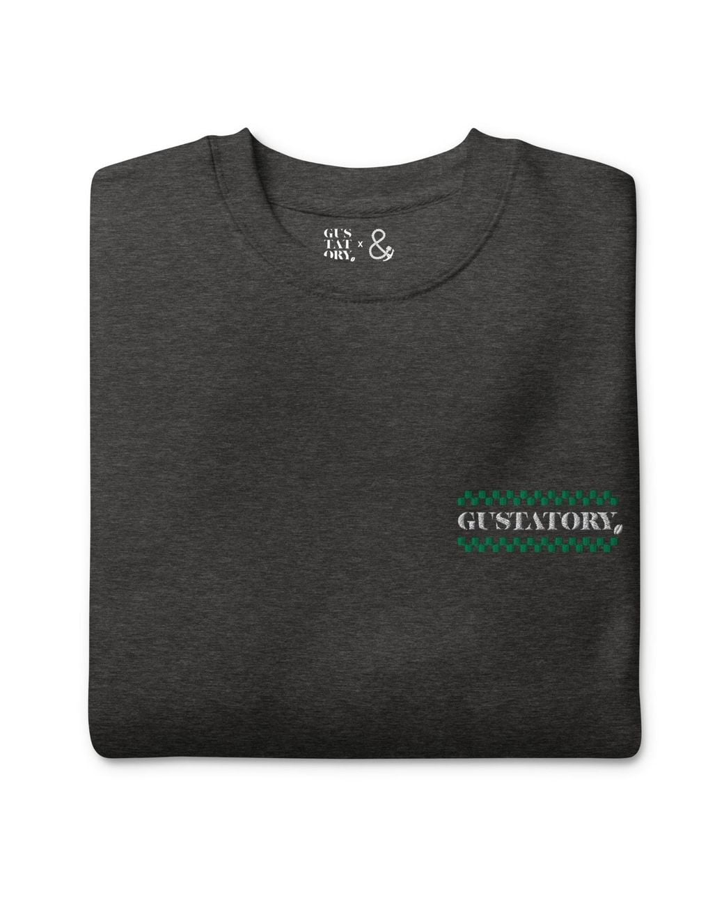 Anchor and Crew Gray Heather Gustatory Have A Good Day Cotton Blend Embroidered Sweatshirt