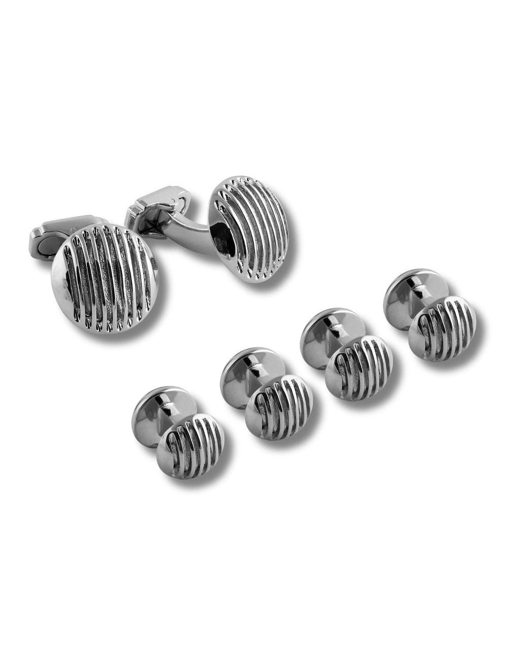 Tateossian Metallic Thompson Modern Cufflink And Studs Sets for men