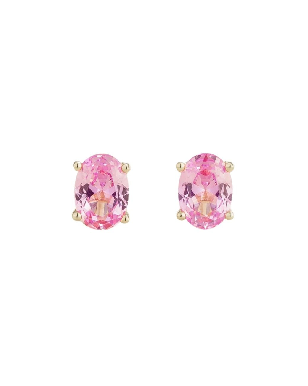 Juvetti Pink Ovo Earrings Set With Sapphire