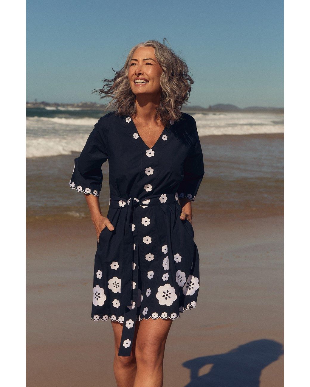Adrift Clothing Blue Sacha Shift Dress