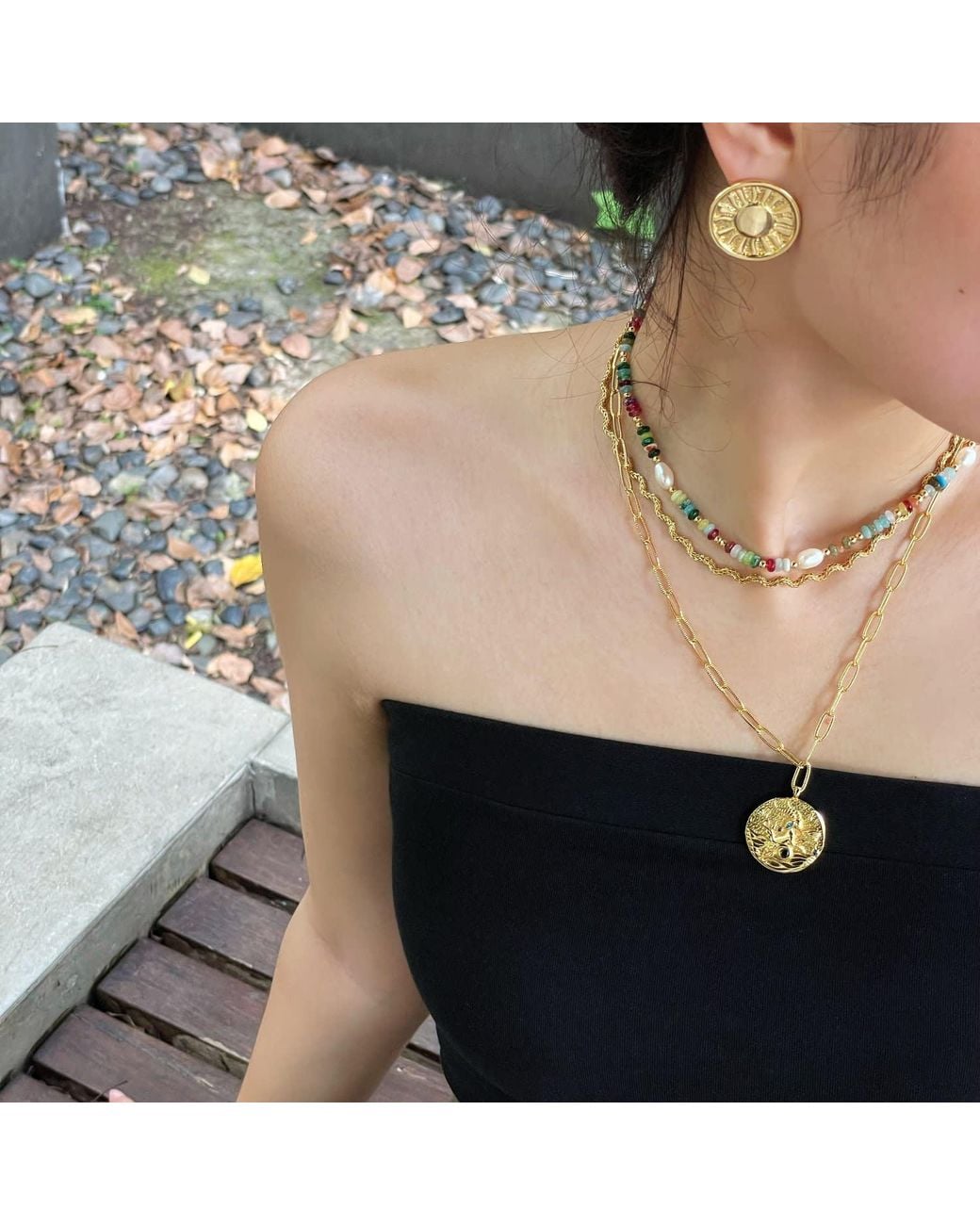 Aurozia Metallic Constellations Capricorn Double-Sided Coin Necklace