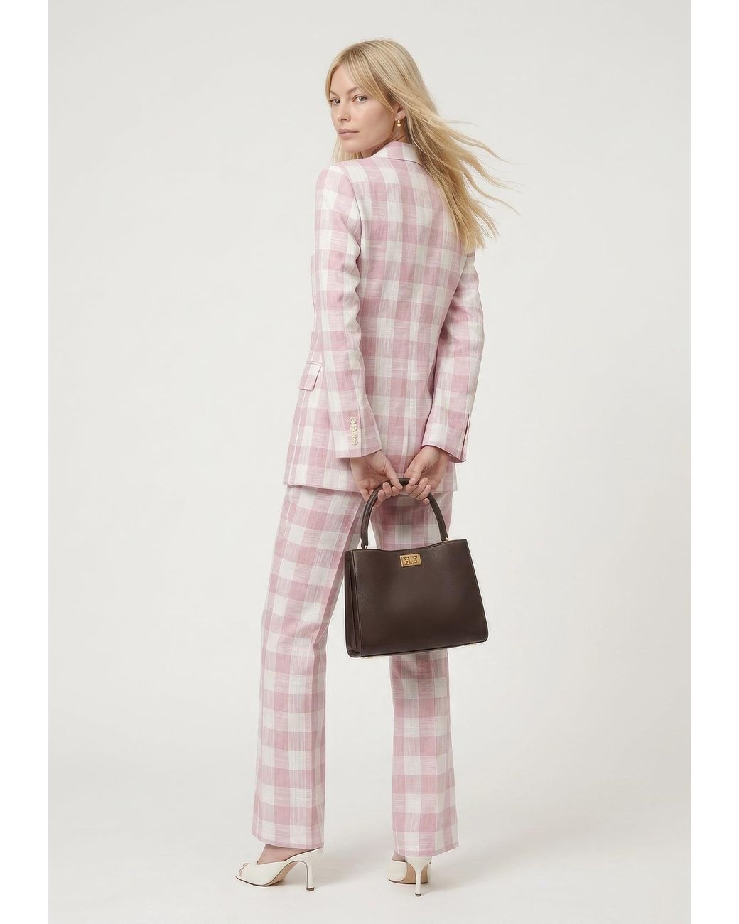 Lily and Lionel Purple Zena Double Breasted Check Jacket