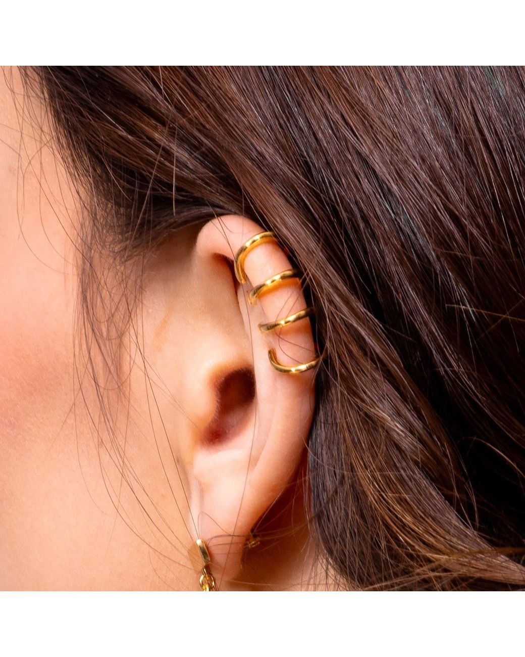 Lucy Quartermaine Metallic Waterfall High Ear Cuff