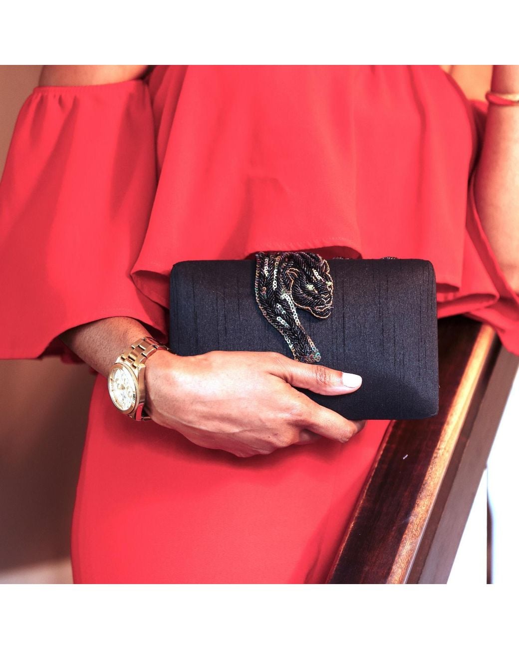 Simitri Black Bagheera Clutch