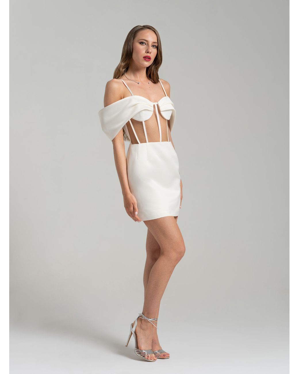 Tia Dorraine White Belle Of The Ball Satin Mini Dress