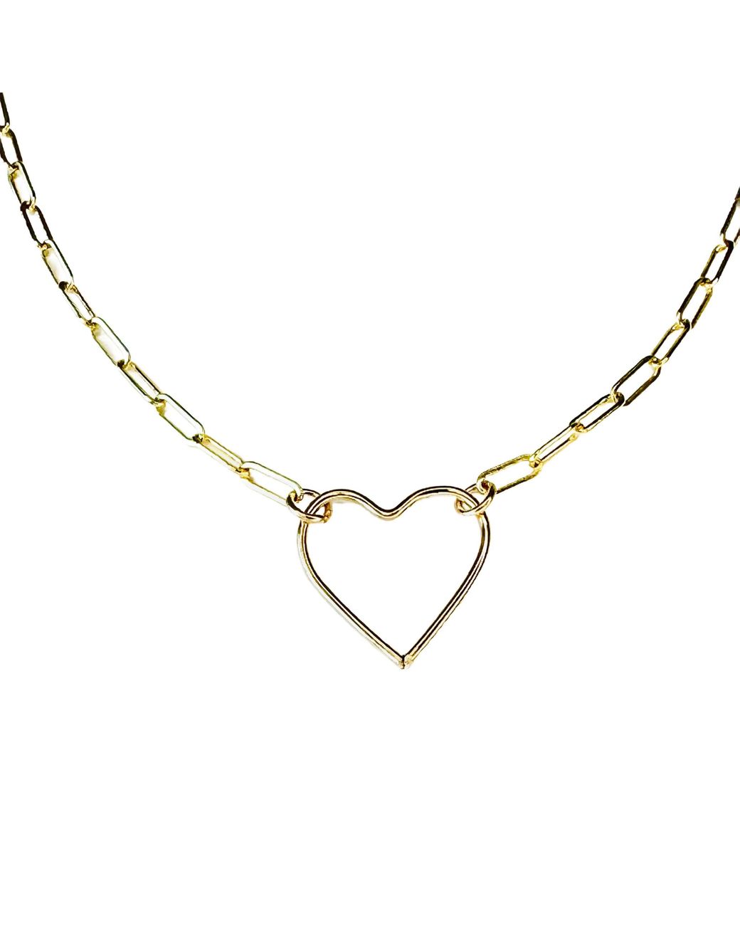 Lexi Jewelry Metallic Heart & Link Chain Necklace