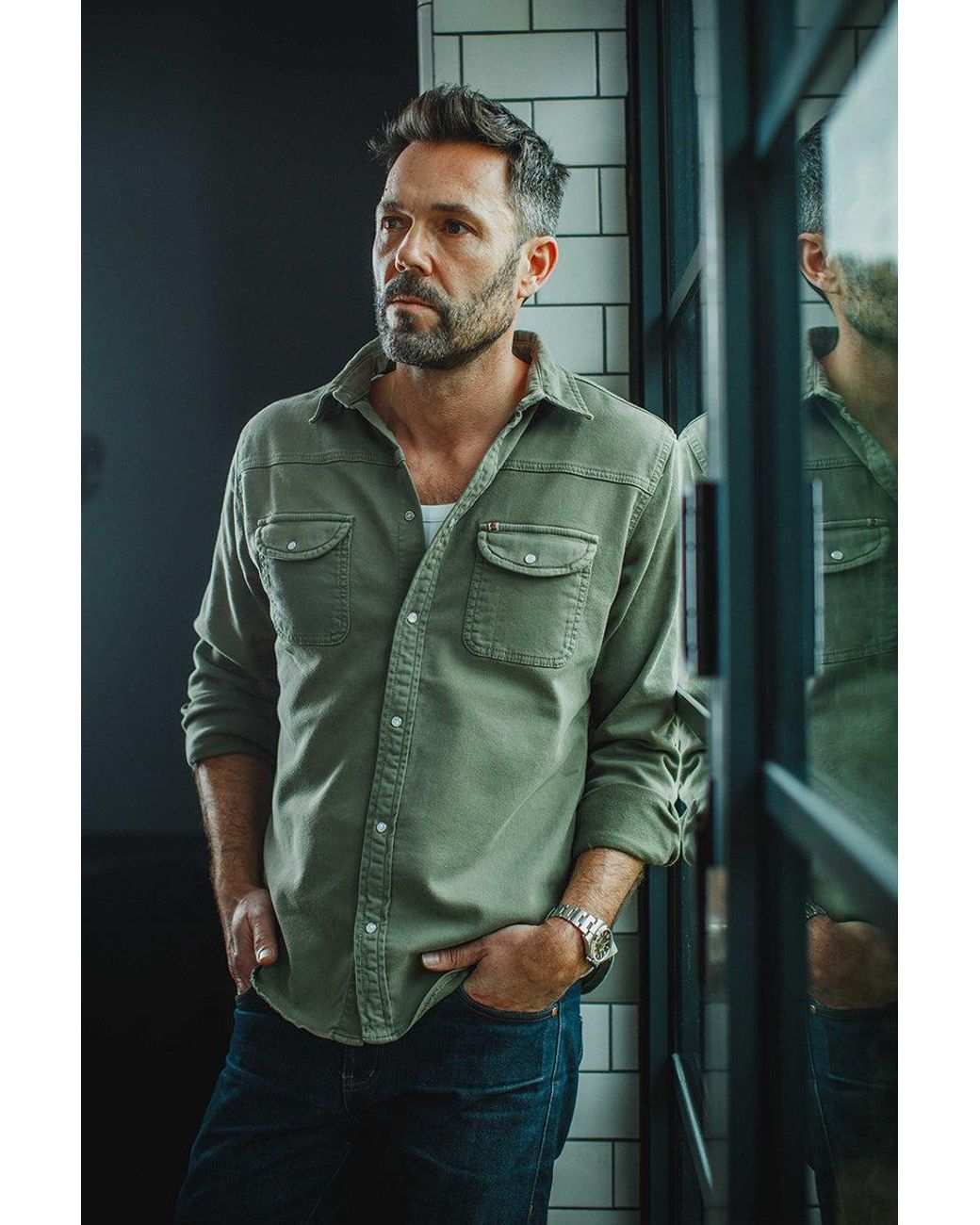 &SONS Trading Co Green Sunday Shirt Army 2 for men