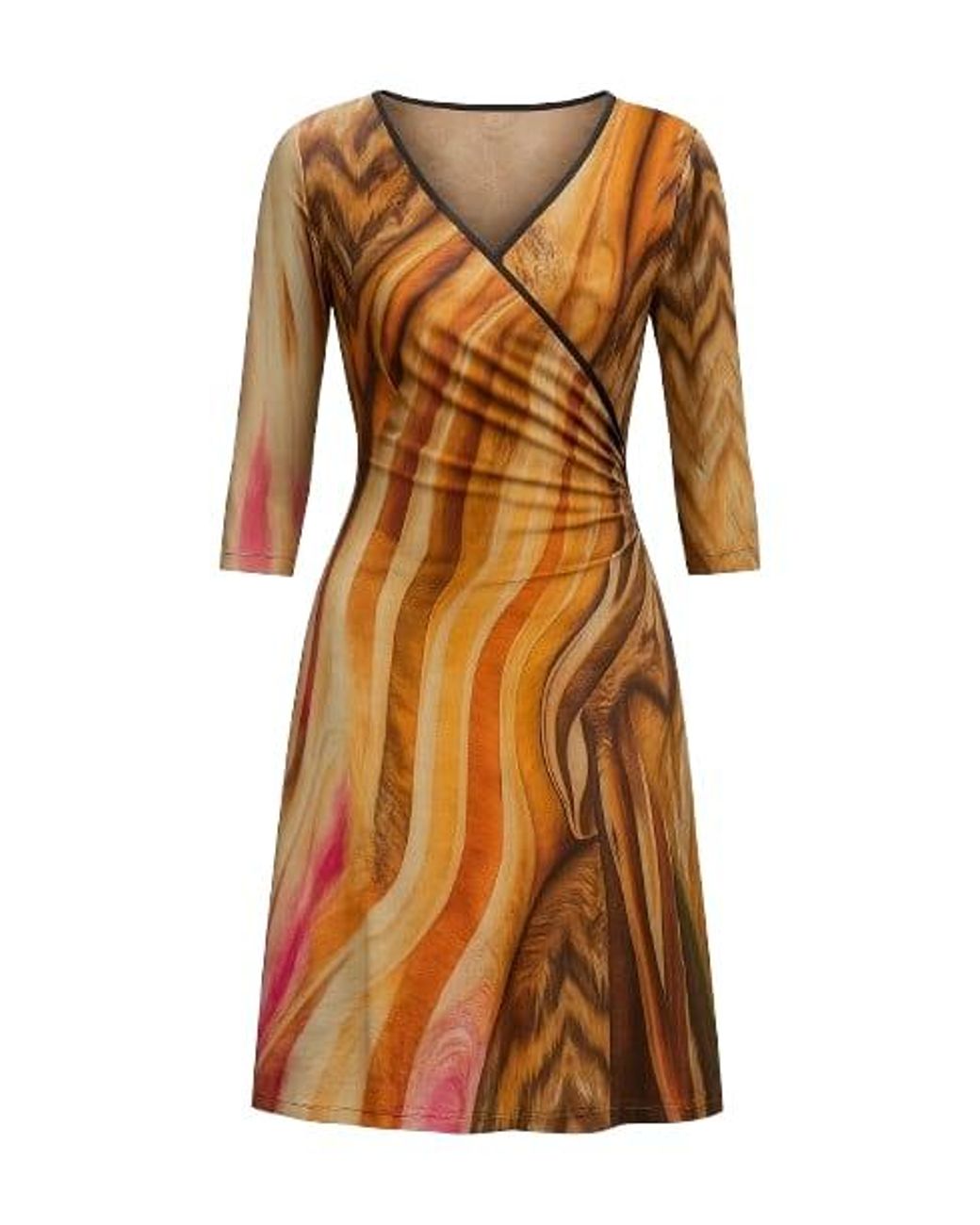 Conquista Brown Wrap Over Dress