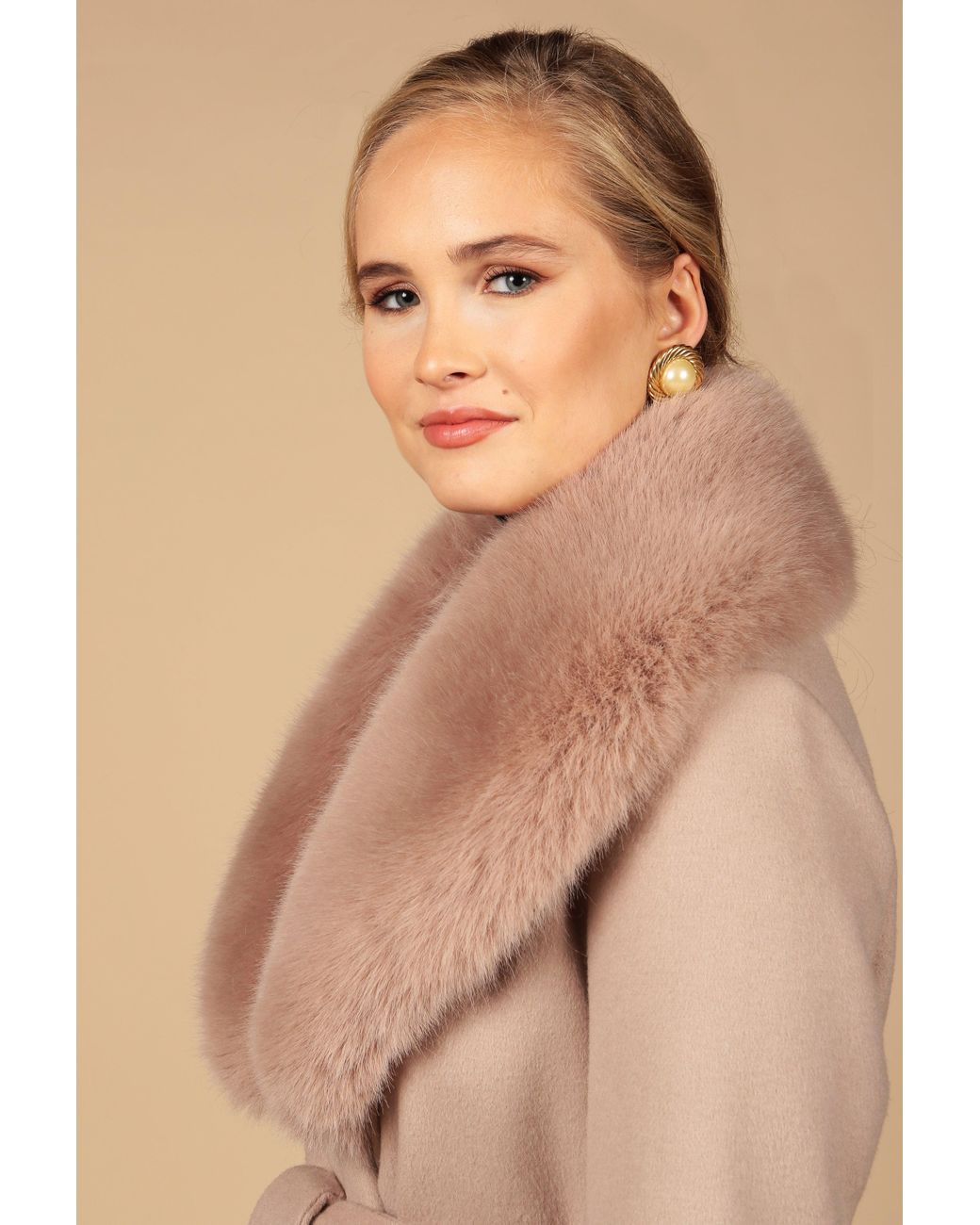 Santinni Pink Marlene Cashmere & Wool Coat
